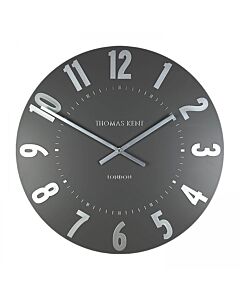 Thomas Kent Mulberry Graphite Silver Large Wall Clock 20"